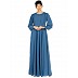 Umbrella abaya with potli buttons neck design- French Blue Umbrella abaya with potli buttons neck design- French Blue